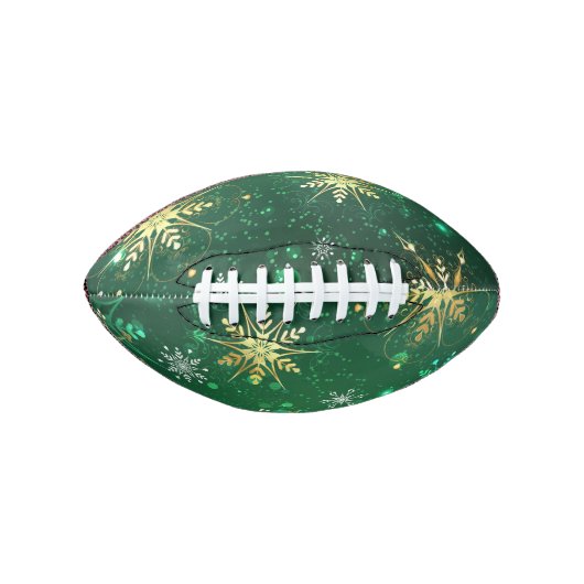 Xmas Golden Snowflakes op groene achtergrond American Football (Voorkant)