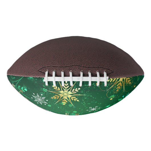 Xmas Golden Snowflakes op groene achtergrond American Football (Voorkant)