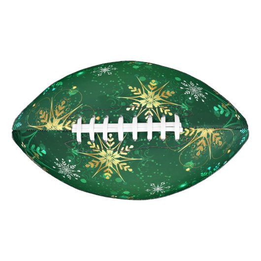Xmas Golden Snowflakes op groene achtergrond American Football (Voorkant)