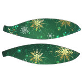 Xmas Golden Snowflakes op groene achtergrond Basketbal (Panelen)
