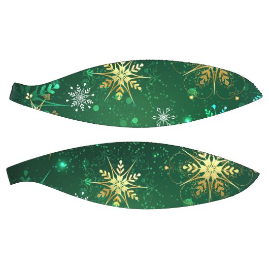 Xmas Golden Snowflakes op groene achtergrond Basketbal (Panelen)