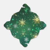 Xmas Golden Snowflakes op groene achtergrond Bedankdoosjes (Uitgevouwen)