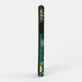 Xmas Golden Snowflakes op groene achtergrond Case-Mate iPhone Case (Achterkant/rechts)