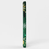 Xmas Golden Snowflakes op groene achtergrond Case-Mate iPhone Case (Achterkant/rechts)