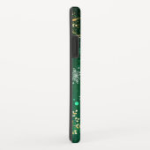 Xmas Golden Snowflakes op groene achtergrond Case-Mate iPhone Case (Achterkant/rechts)