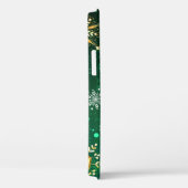 Xmas Golden Snowflakes op groene achtergrond Case-Mate iPhone Case (Achterkant / Rechts)