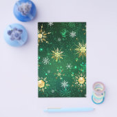 Xmas Golden Snowflakes op groene achtergrond Flyer (Enkel)