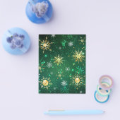 Xmas Golden Snowflakes op groene achtergrond Flyer (Enkel)