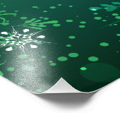 Xmas Golden Snowflakes op groene achtergrond Foto Afdruk (Hoek)