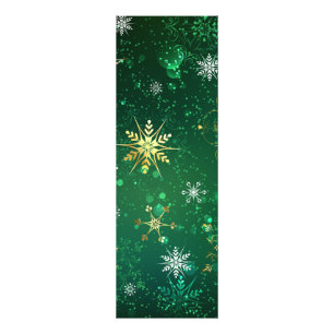 Xmas Golden Snowflakes op groene achtergrond Foto Afdruk