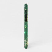 Xmas Golden Snowflakes op groene achtergrond iPhone Hoesje (Linkerkant)