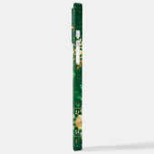 Xmas Golden Snowflakes op groene achtergrond iPhone Hoesje (Linkerkant)