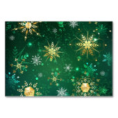 Xmas Golden Snowflakes op groene achtergrond Kaart (Voorkant)