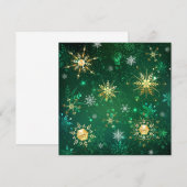Xmas Golden Snowflakes op groene achtergrond Kaart (Voorkant / Achterkant)