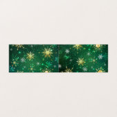 Xmas Golden Snowflakes op groene achtergrond Kaart (Buitenkant ongevouwen)