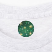 Xmas Golden Snowflakes op groene achtergrond Labels (Aangebracht)