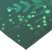 Xmas Golden Snowflakes op groene achtergrond Lange Tafelloper (Hoek)