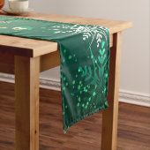 Xmas Golden Snowflakes op groene achtergrond Lange Tafelloper (Voorbeeld)