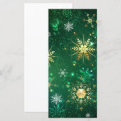 Xmas Golden Snowflakes op groene achtergrond Menu (Voorkant / Achterkant)