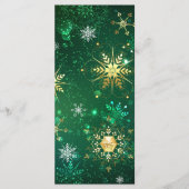 Xmas Golden Snowflakes op groene achtergrond Menu (Voorkant)
