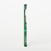 Xmas Golden Snowflakes op groene achtergrond Samsung Galaxy Hoesje (Linkerkant)