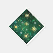 Xmas Golden Snowflakes op groene achtergrond Servet (Hoek)