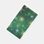 Xmas Golden Snowflakes op groene achtergrond Servet (Hoek)