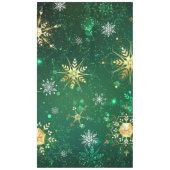 Xmas Golden Snowflakes op groene achtergrond Tafelkleed (Voorkant)