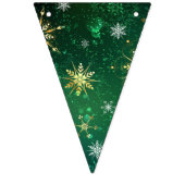 Xmas Golden Snowflakes op groene achtergrond Vlaggetjes (Derde vlag)