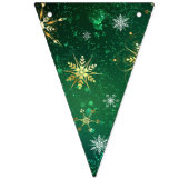 Xmas Golden Snowflakes op groene achtergrond Vlaggetjes (Tweede vlag)