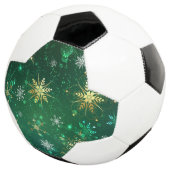 Xmas Golden Snowflakes op groene achtergrond Voetbal (Drie kwart)
