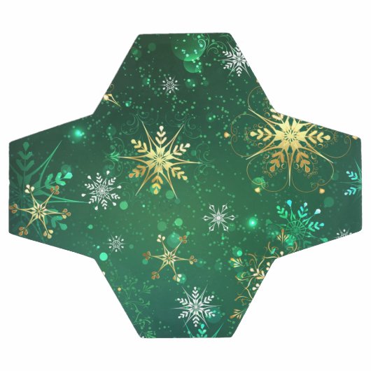 Xmas Golden Snowflakes op groene achtergrond Voetbal (Enkel)