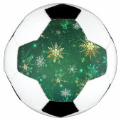 Xmas Golden Snowflakes op groene achtergrond Voetbal (Voorkant)