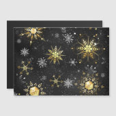 Xmas Golden Snowflakes op zwarte achtergrond (Voorkant / Achterkant)