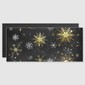 Xmas Golden Snowflakes op zwarte achtergrond (Voorkant / Achterkant)