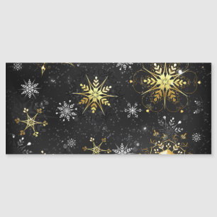 Xmas Golden Snowflakes op zwarte achtergrond