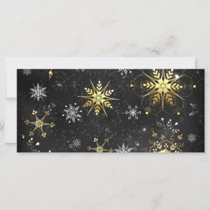 Xmas Golden Snowflakes op zwarte achtergrond