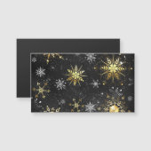 Xmas Golden Snowflakes op zwarte achtergrond (Voorkant / Achterkant)