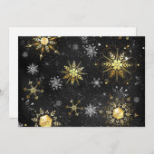 Xmas Golden Snowflakes op zwarte achtergrond (Voorkant / Achterkant)