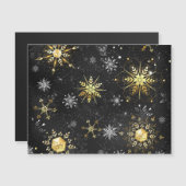 Xmas Golden Snowflakes op zwarte achtergrond (Voorkant / Achterkant)