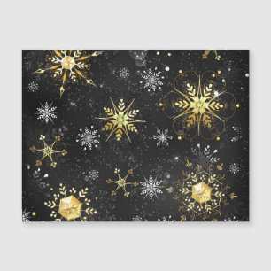 Xmas Golden Snowflakes op zwarte achtergrond