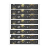 Xmas Golden Snowflakes op zwarte achtergrond (Vel)