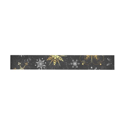 Xmas Golden Snowflakes op zwarte achtergrond (Individueel)