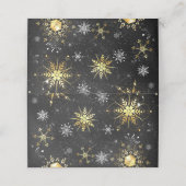 Xmas Golden Snowflakes op zwarte achtergrond Afsprakenkaart (Buitenkant ongevouwen)
