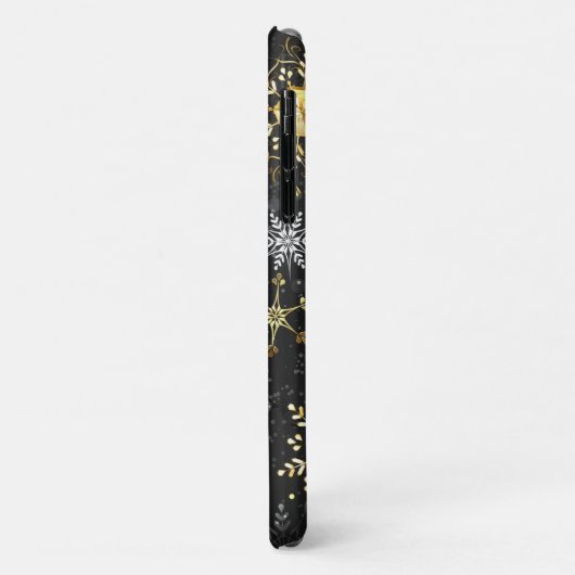Xmas Golden Snowflakes op zwarte achtergrond Case-Mate iPhone Case (Achterkant/links)