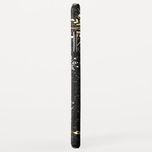 Xmas Golden Snowflakes op zwarte achtergrond Case-Mate iPhone Case (Achterkant/rechts)