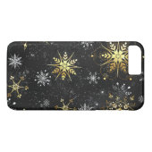 Xmas Golden Snowflakes op zwarte achtergrond Case-Mate iPhone Case (Achterkant (Horizontaal))