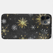 Xmas Golden Snowflakes op zwarte achtergrond Case-Mate iPhone Case (Achterkant (horizontaal))