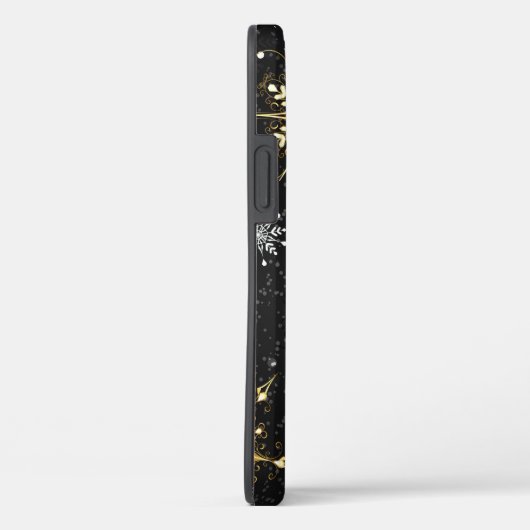 Xmas Golden Snowflakes op zwarte achtergrond Case-Mate iPhone Case (Achterkant / Rechts)