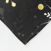 Xmas Golden Snowflakes op zwarte achtergrond Fleece Deken (Hoek)